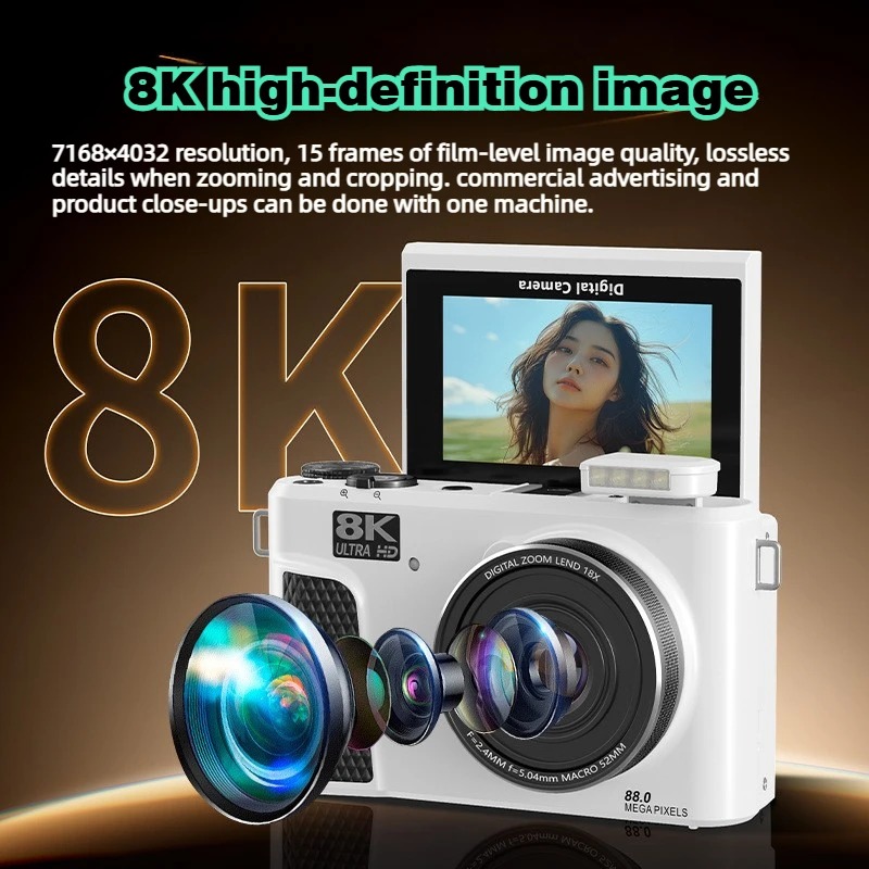 WD300 8K Digital Camera 88MP v - Electronics Gadgets For Home 评论和价格